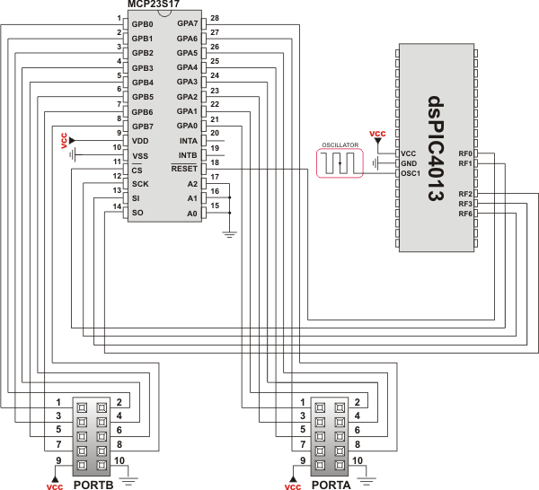 Port Expander HW connection
