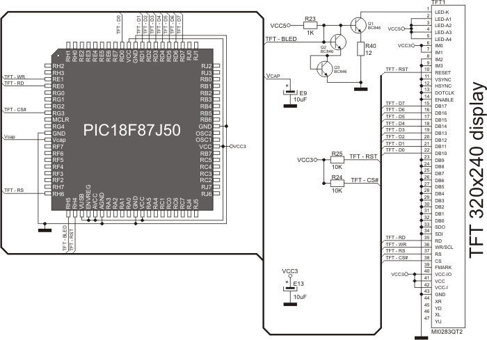 TFT HW connection